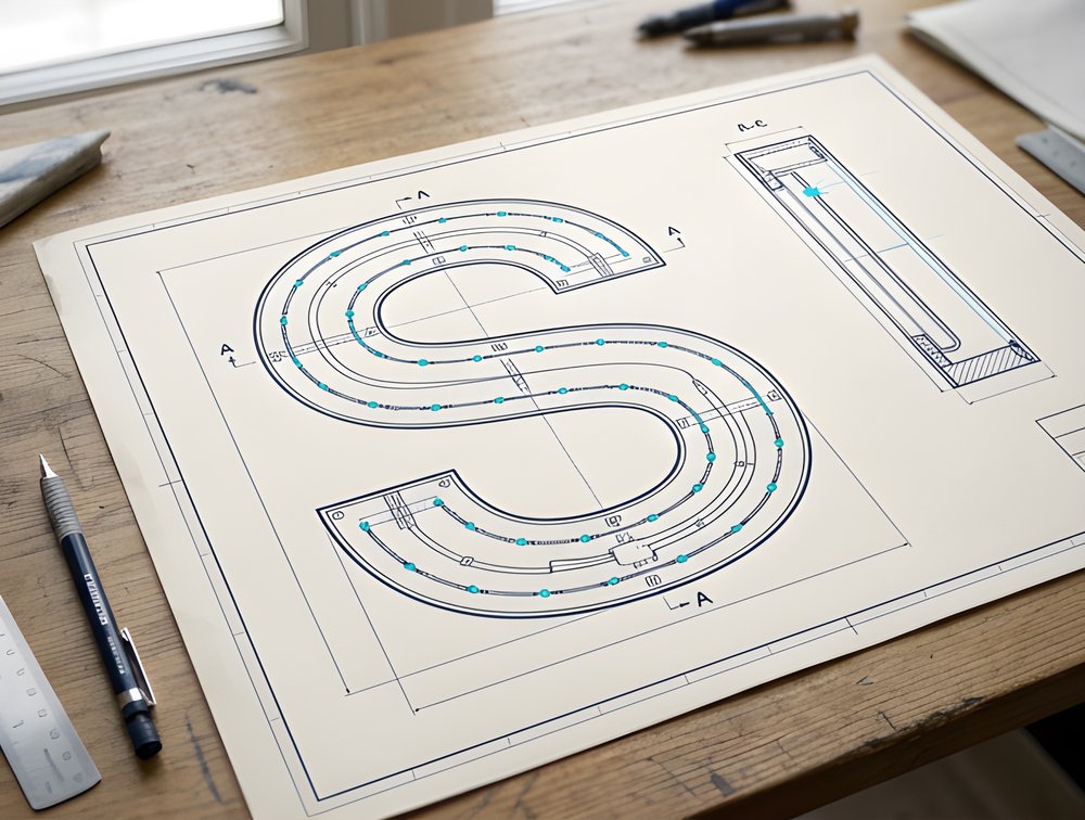 Blueprint Leuchtwerbung